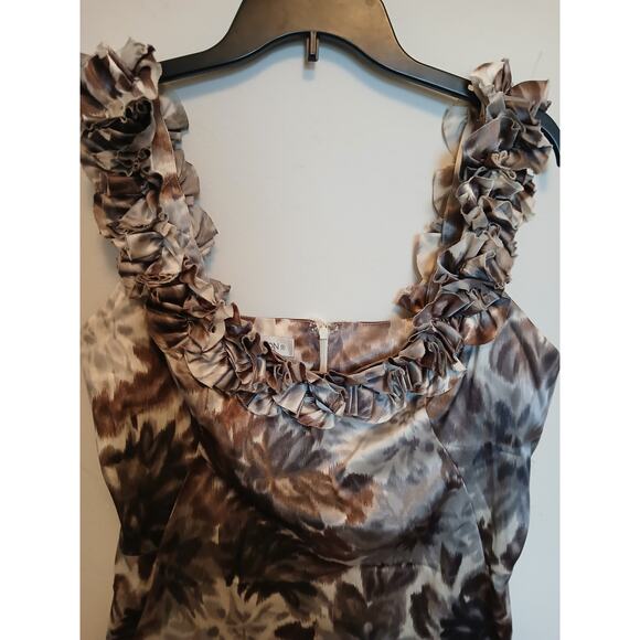 Maggy London Size 14 Ruffled Straps Sleeveless Sexy Cocktail Dress Silky Gray Lg - Picture 4 of 4